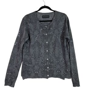 Zadig & Voltaire knitted Distressed edges cashmere abstract button down cardigan
